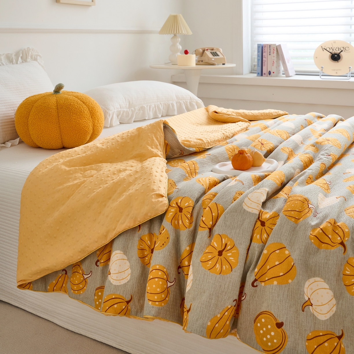 91家纺网 家纺一手货源 找家纺 赛琳 2026新款小清新大豆纤维豆豆被春秋被儿童夏凉被空调被 南瓜派对