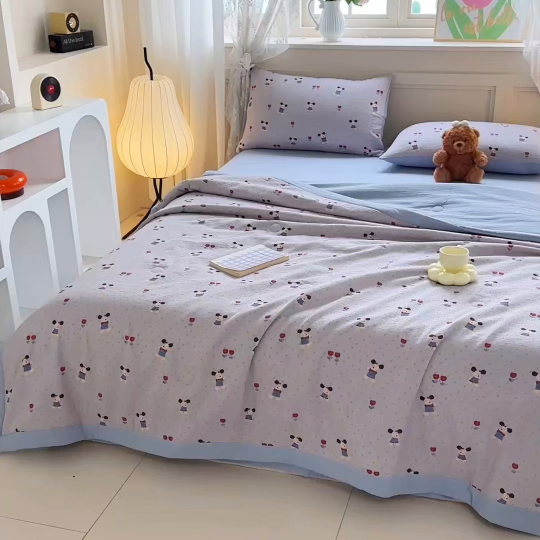 91家纺网 家纺一手货源 找家纺 （总）晓时候 2026新款皱皱纱大豆夏被夏凉被空调被