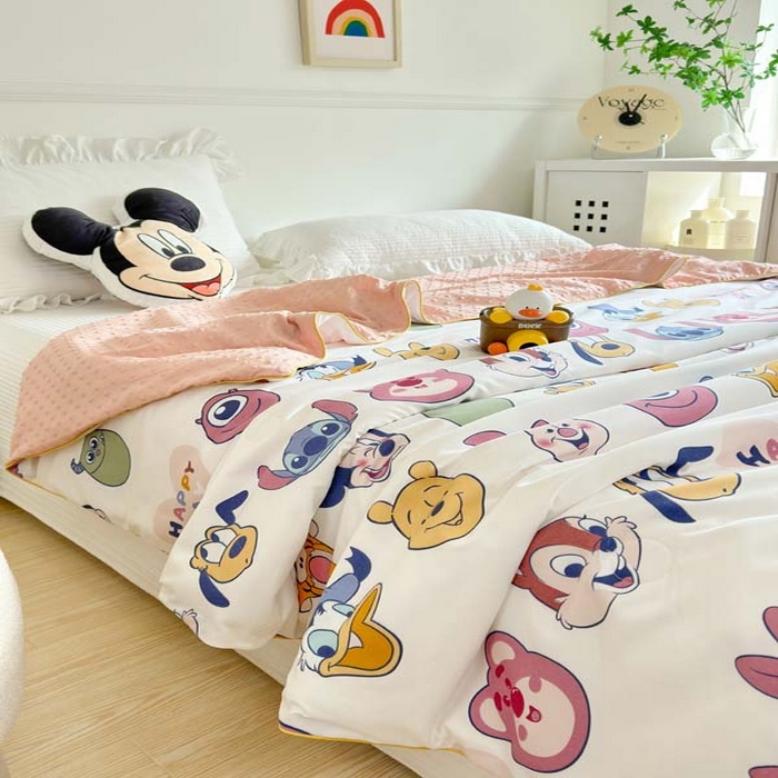 91家纺网 家纺一手货源 找家纺 赛琳 2026新款小清新大豆纤维豆豆被春秋被儿童夏凉被空调被 甜心