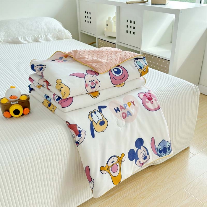 91家纺网 家纺一手货源 找家纺 赛琳 2026新款小清新大豆纤维豆豆被春秋被儿童夏凉被空调被 甜心