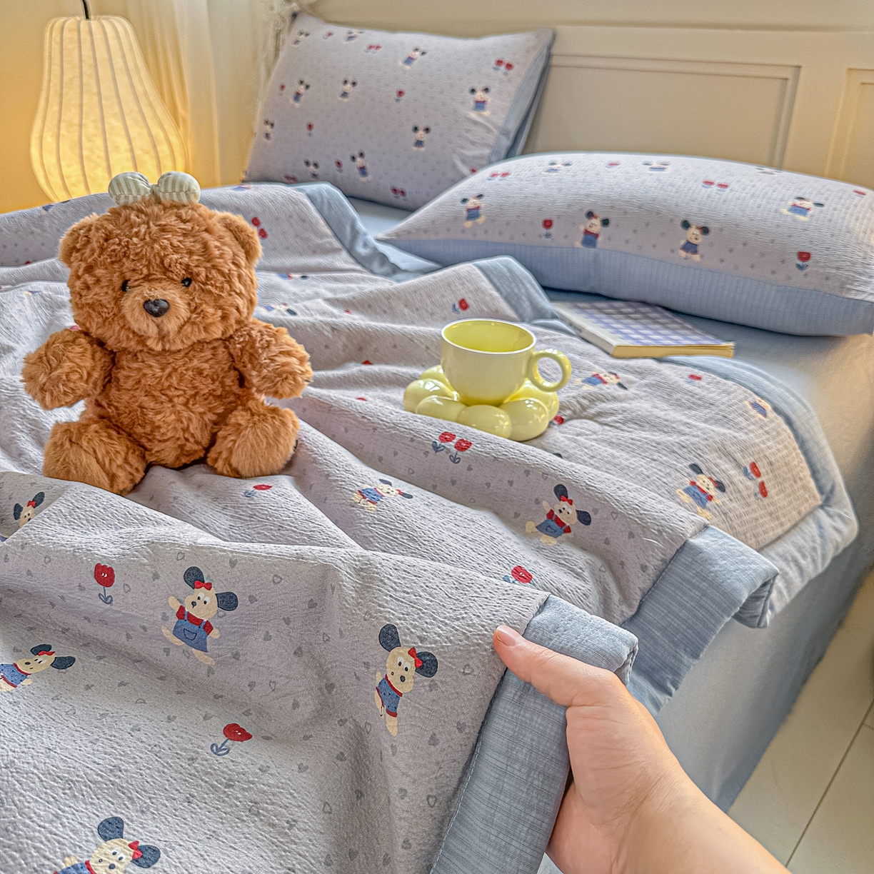 91家纺网 家纺一手货源 找家纺 （总）晓时候 2026新款皱皱纱大豆夏被夏凉被空调被