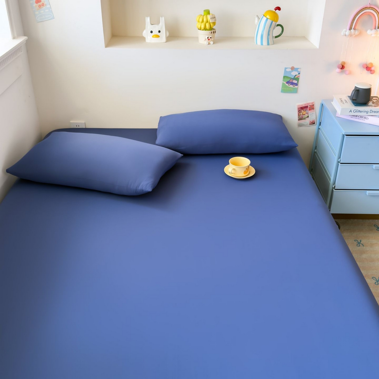 91家纺网 家纺一手货源 找家纺 （总）大吉 2026新款纯色锦氨系列单床笠