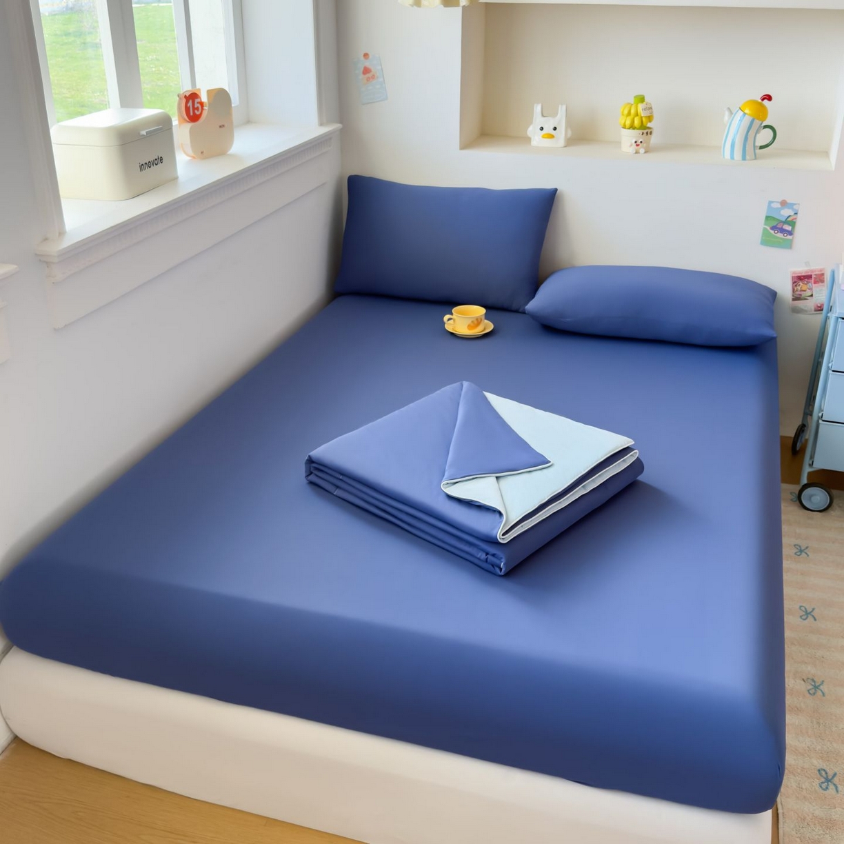 91家纺网 家纺一手货源 找家纺 （总）大吉 2026新款纯色锦氨系列单床笠