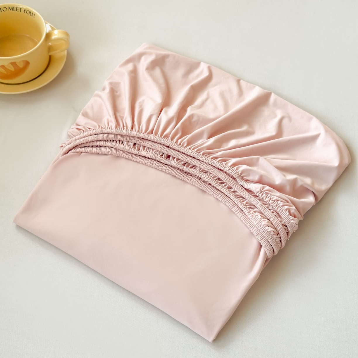 大吉 2026新款纯色锦氨系列单床笠 荔枝粉