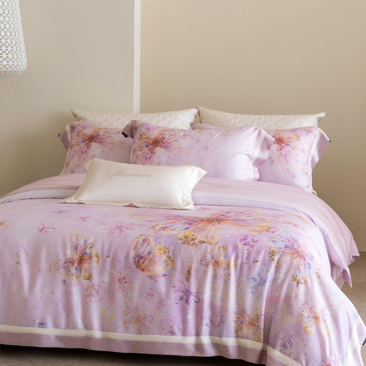 91家纺网 家纺一手货源 找家纺 馨蕊家居 2026春夏新品高奢简约活性数码印花系列-织锦 织锦-蔷薇粉