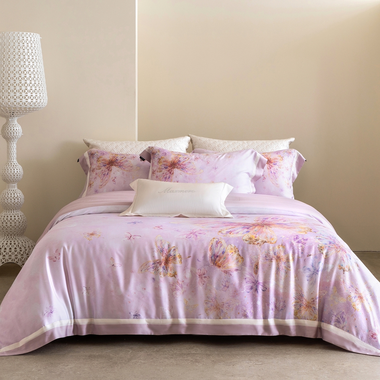 91家纺网 家纺一手货源 找家纺 馨蕊家居 2026春夏新品高奢简约活性数码印花系列-织锦 织锦-蔷薇粉