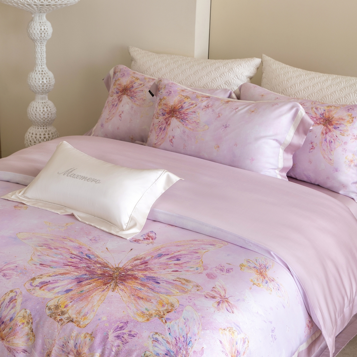 91家纺网 家纺一手货源 找家纺 馨蕊家居 2026春夏新品高奢简约活性数码印花系列-织锦 织锦-蔷薇粉