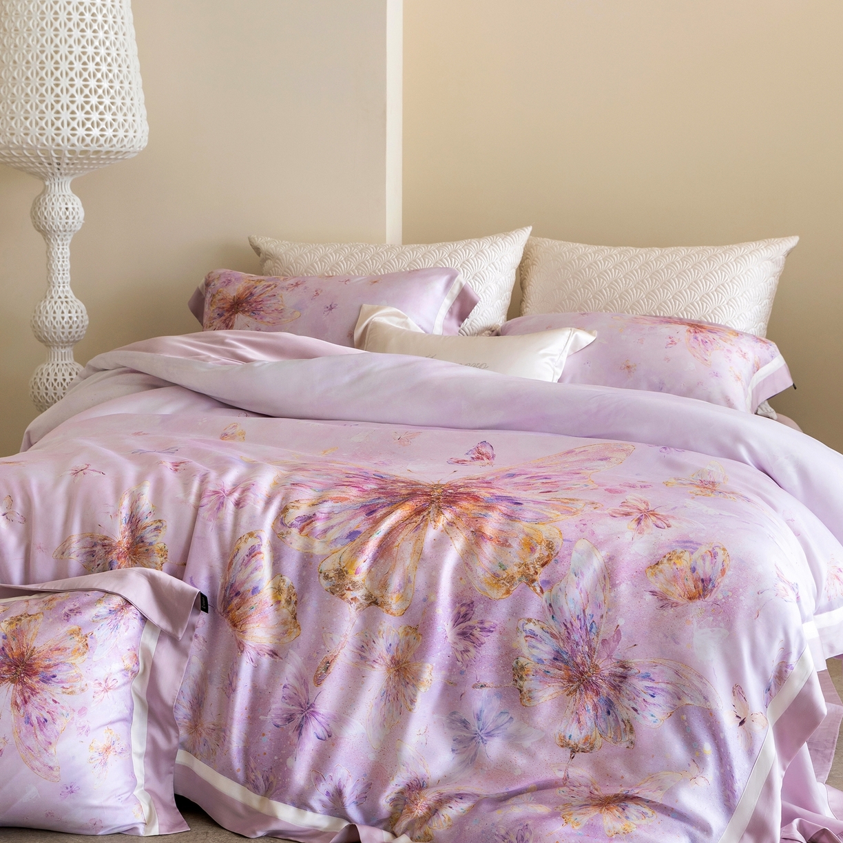 91家纺网 家纺一手货源 找家纺 馨蕊家居 2026春夏新品高奢简约活性数码印花系列-织锦 织锦-蔷薇粉