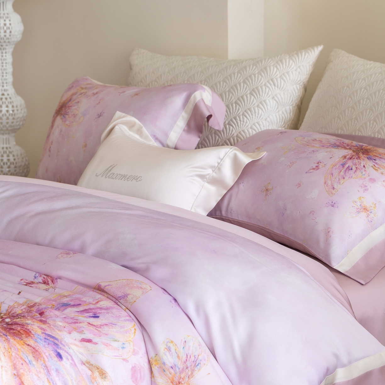 91家纺网 家纺一手货源 找家纺 馨蕊家居 2026春夏新品高奢简约活性数码印花系列-织锦 织锦-蔷薇粉