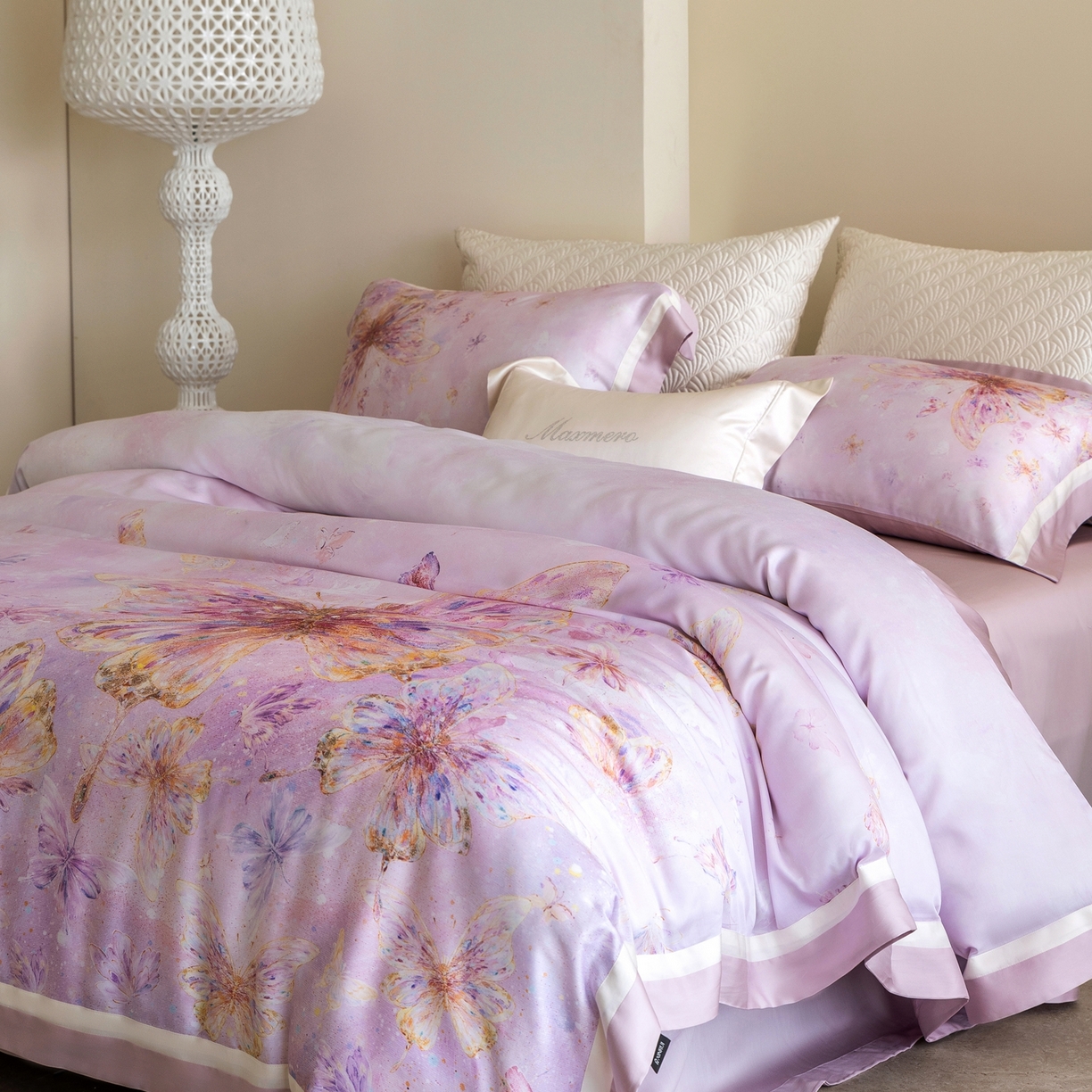 91家纺网 家纺一手货源 找家纺 馨蕊家居 2026春夏新品高奢简约活性数码印花系列-织锦 织锦-蔷薇粉