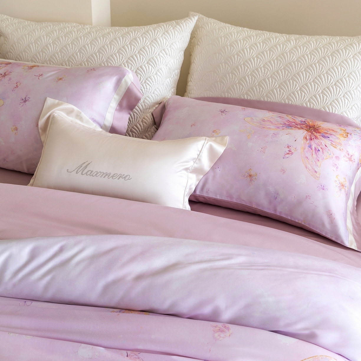 91家纺网 家纺一手货源 找家纺 馨蕊家居 2026春夏新品高奢简约活性数码印花系列-织锦 织锦-蔷薇粉