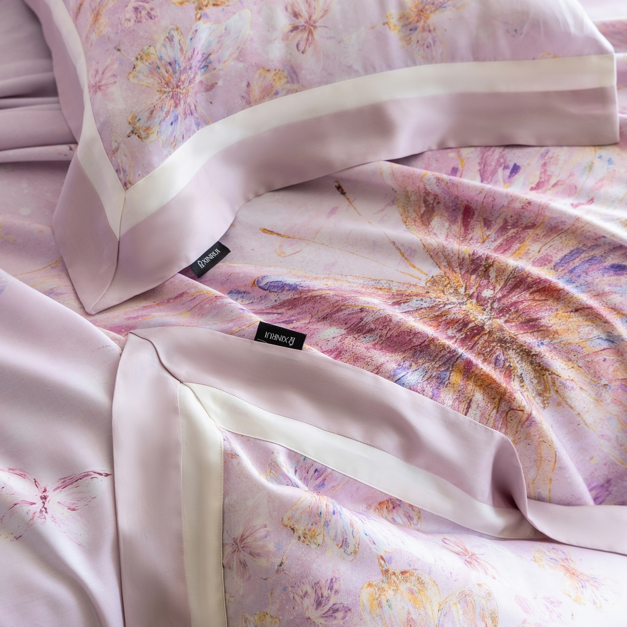 91家纺网 家纺一手货源 找家纺 馨蕊家居 2026春夏新品高奢简约活性数码印花系列-织锦 织锦-蔷薇粉