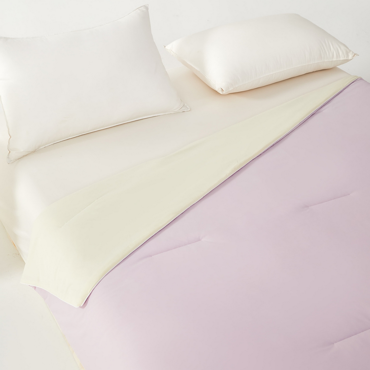 91家纺网 家纺一手货源 找家纺 大吉 2026新款纯色锦氨系列夏被被子被芯 紫+奶白