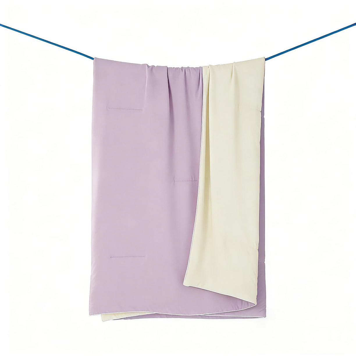 91家纺网 家纺一手货源 找家纺 大吉 2026新款纯色锦氨系列夏被被子被芯 紫+奶白