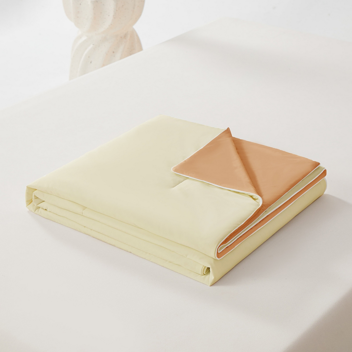 大吉 2026新款纯色锦氨系列夏被被子被芯 咖+奶白