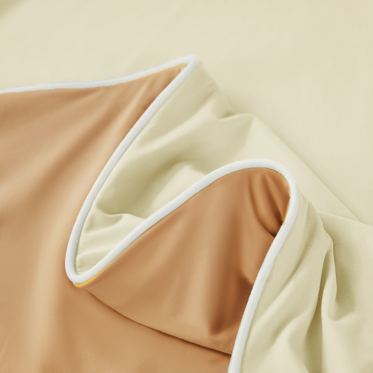 91家纺网 家纺一手货源 找家纺 大吉 2026新款纯色锦氨系列夏被被子被芯 咖+奶白