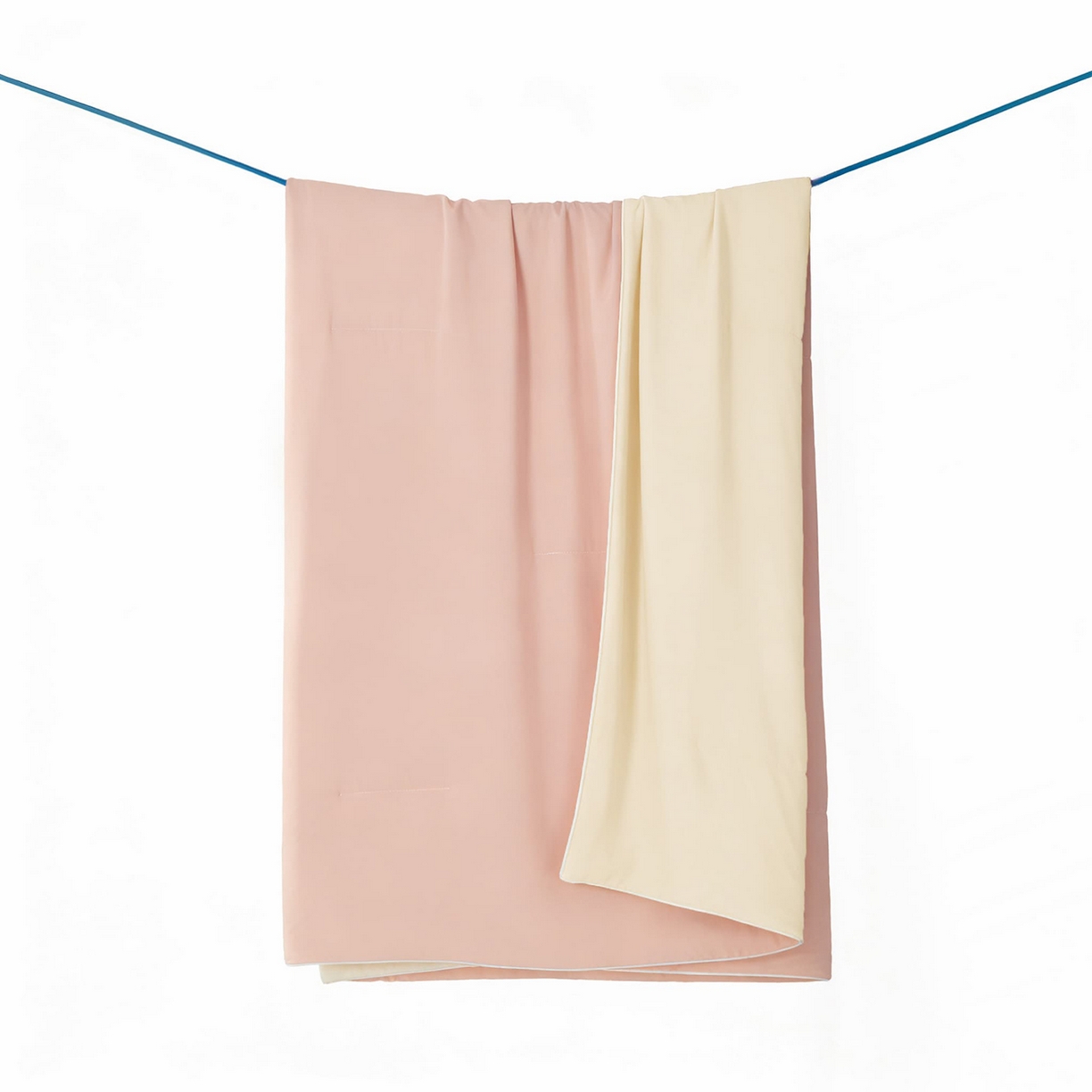 91家纺网 家纺一手货源 找家纺 大吉 2026新款纯色锦氨系列夏被被子被芯 粉+奶白