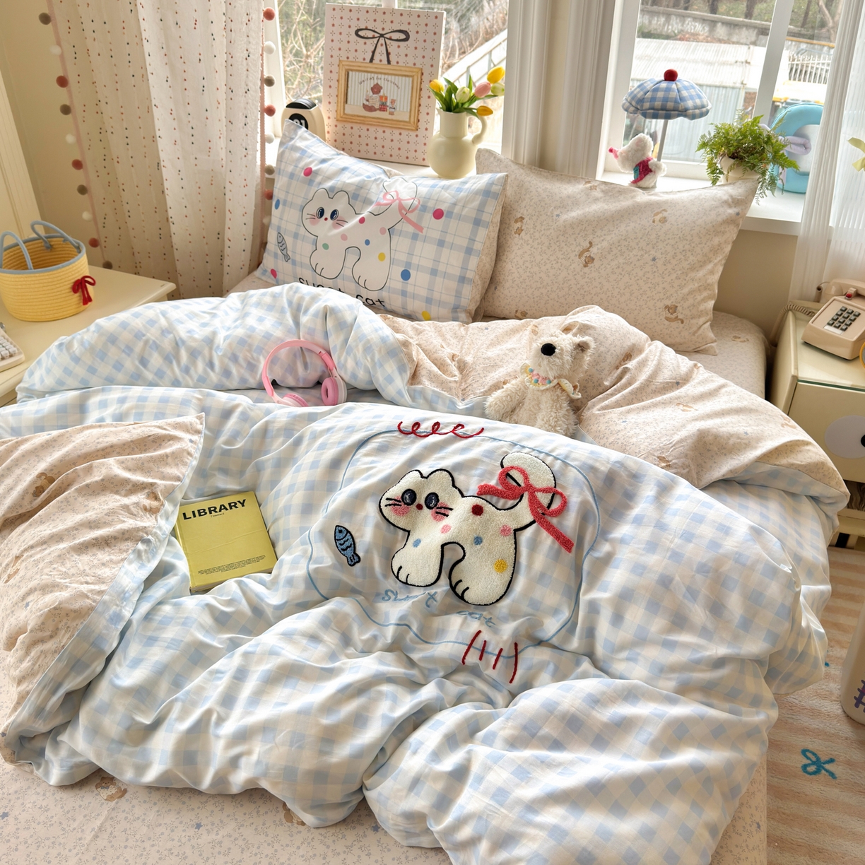 91家纺网 家纺一手货源 找家纺 （总）乐童家纺 2026新款13370全棉纯棉毛巾绣呆萌系列四件套第二波