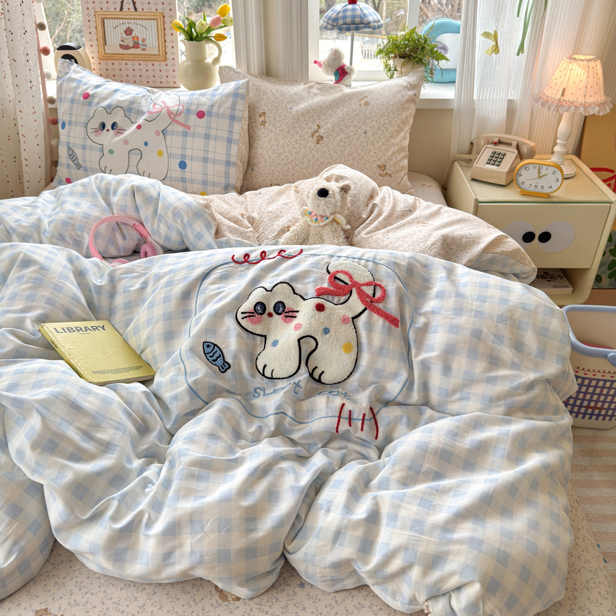 91家纺网 家纺一手货源 找家纺 （总）乐童家纺 2026新款13370全棉纯棉毛巾绣呆萌系列四件套第二波