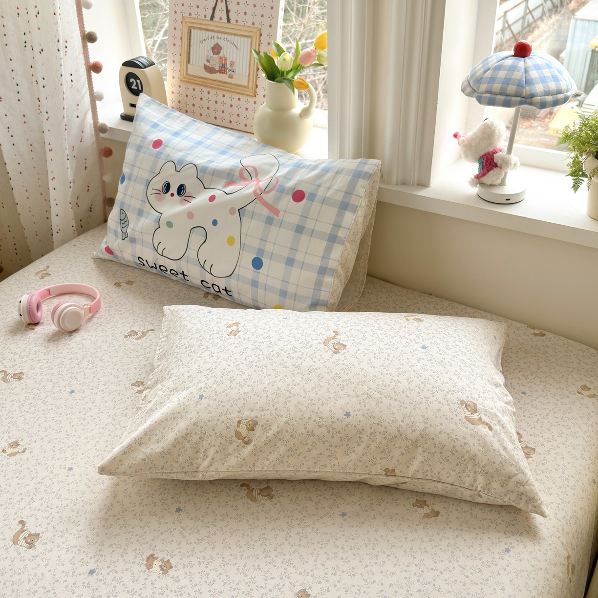 91家纺网 家纺一手货源 找家纺 （总）乐童家纺 2026新款13370全棉纯棉毛巾绣呆萌系列四件套第二波