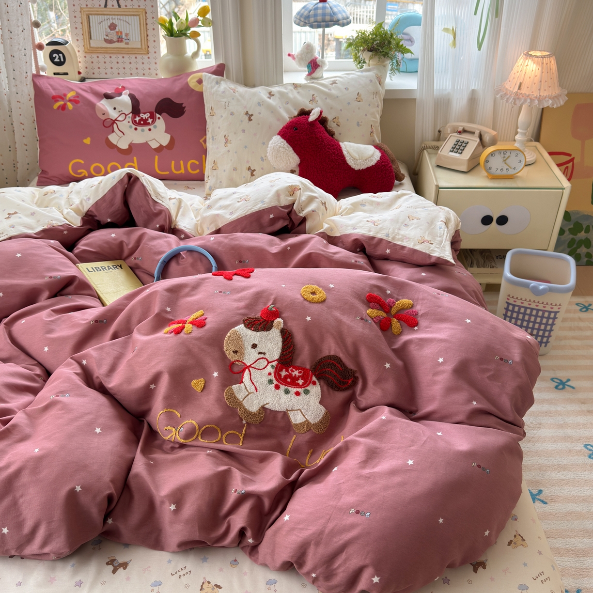 91家纺网 家纺一手货源 找家纺 乐童家纺 2026新款13370全棉纯棉毛巾绣呆萌系列四件套第二波 福马