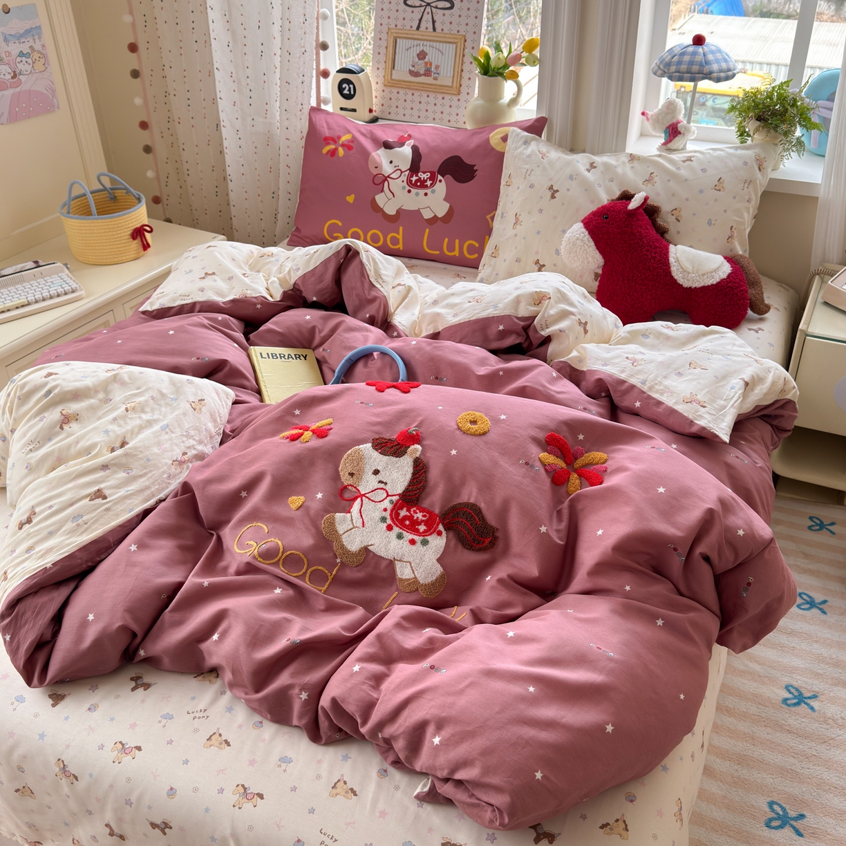 91家纺网 家纺一手货源 找家纺 乐童家纺 2026新款13370全棉纯棉毛巾绣呆萌系列四件套第二波 福马