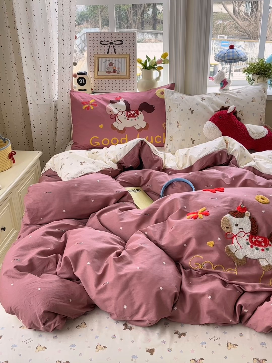 91家纺网 家纺一手货源 找家纺 乐童家纺 2026新款13370全棉纯棉毛巾绣呆萌系列四件套第二波 福马