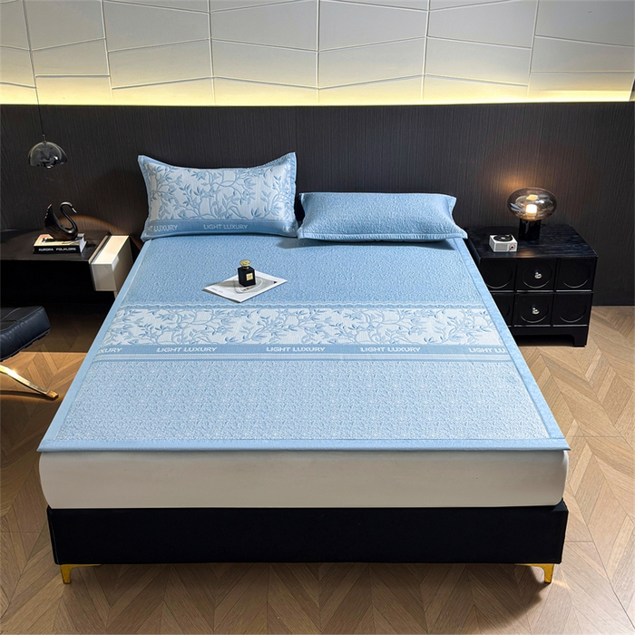 91家纺网 家纺一手货源 找家纺 （总）慕木家纺 2026新款高端复合三明治PE乙纶提花610克冰豆豆凉席欧洛菲系列（提供买家秀）