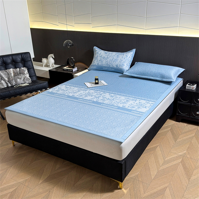 91家纺网 家纺一手货源 找家纺 （总）慕木家纺 2026新款高端复合三明治PE乙纶提花610克冰豆豆凉席欧洛菲系列（提供买家秀）