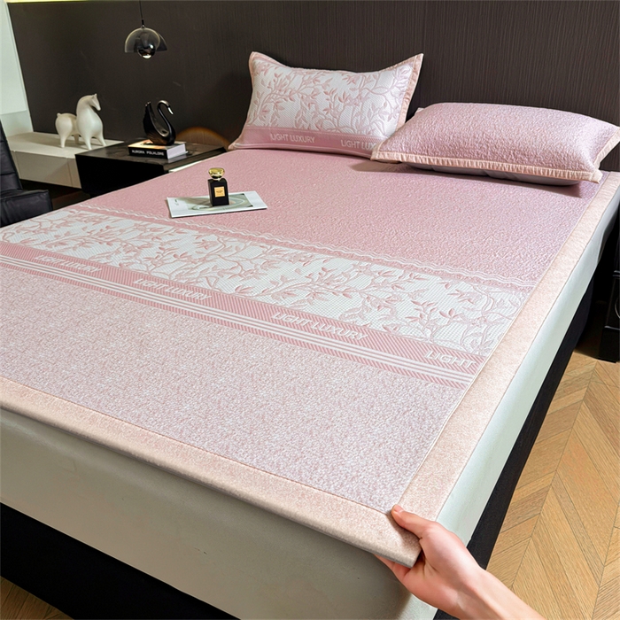 91家纺网 家纺一手货源 找家纺 （总）慕木家纺 2026新款高端复合三明治PE乙纶提花610克冰豆豆凉席欧洛菲系列（提供买家秀）