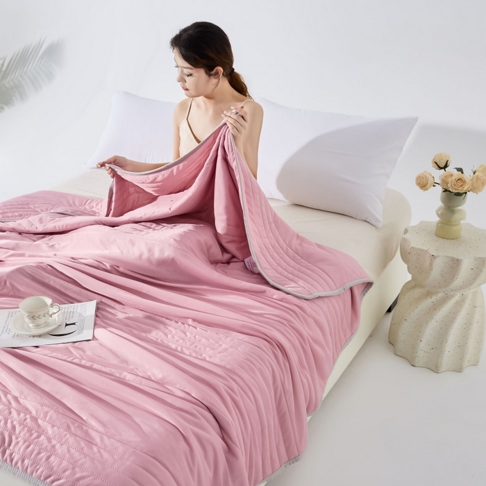 91家纺网 家纺一手货源 找家纺 （总）天之悦家纺 2026跨境外贸可机洗水洗A类夏被冰淇淋凉感丝空调被子被芯夏凉被