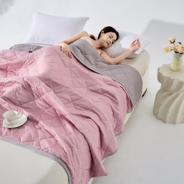 91家纺网 家纺一手货源 找家纺 （总）天之悦家纺 2026跨境外贸可机洗水洗A类夏被冰淇淋凉感丝空调被子被芯夏凉被