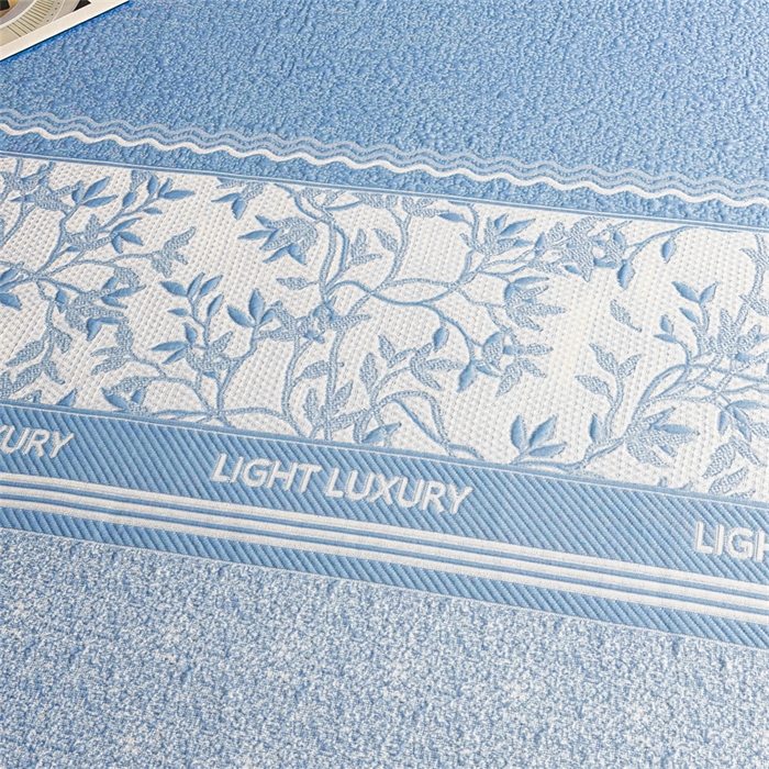 91家纺网 家纺一手货源 找家纺 慕木家纺 2026新款高端复合三明治PE乙纶提花610克冰豆豆凉席欧洛菲系列（提供买家秀） 欧洛菲-蓝床席款