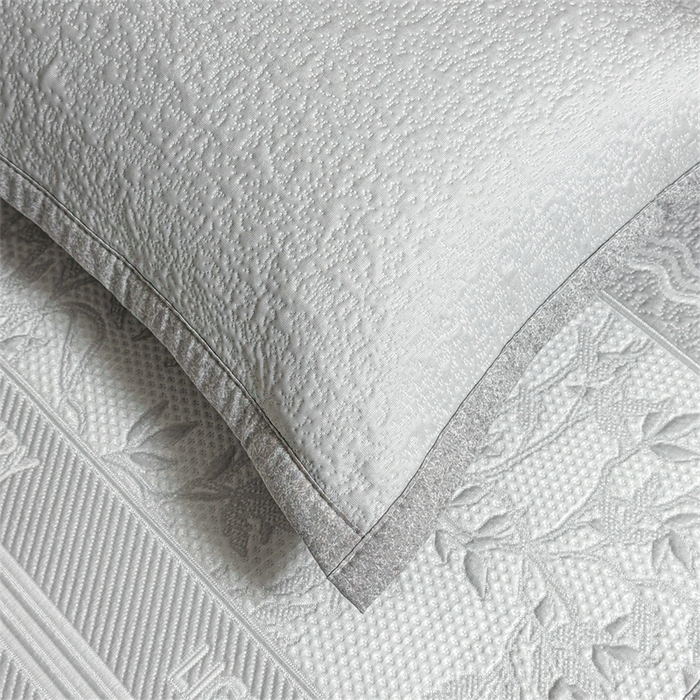 91家纺网 家纺一手货源 找家纺 慕木家纺 2026新款高端复合三明治PE乙纶提花610克冰豆豆凉席欧洛菲系列（提供买家秀） 欧洛菲-灰床席款