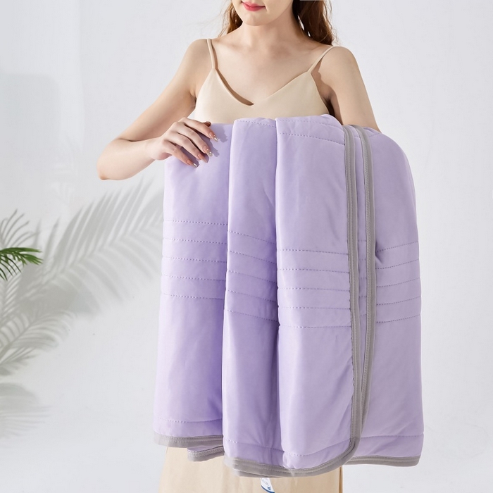 91家纺网 家纺一手货源 找家纺 天之悦家纺 2026跨境外贸可机洗水洗A类夏被冰淇淋凉感丝空调被子被芯夏凉被 高级紫（条纹款）