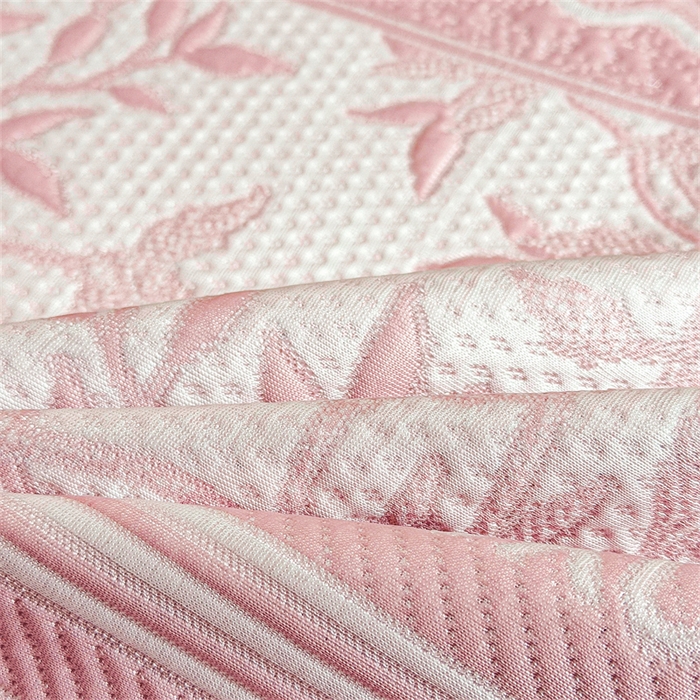 91家纺网 家纺一手货源 找家纺 慕木家纺 2026新款高端复合三明治PE乙纶提花610克冰豆豆凉席欧洛菲系列（提供买家秀） 欧洛菲-粉床席款