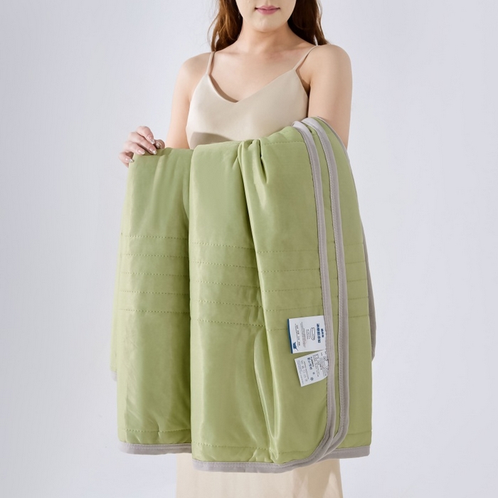 91家纺网 家纺一手货源 找家纺 天之悦家纺 2026跨境外贸可机洗水洗A类夏被冰淇淋凉感丝空调被子被芯夏凉被 果绿（条纹款）