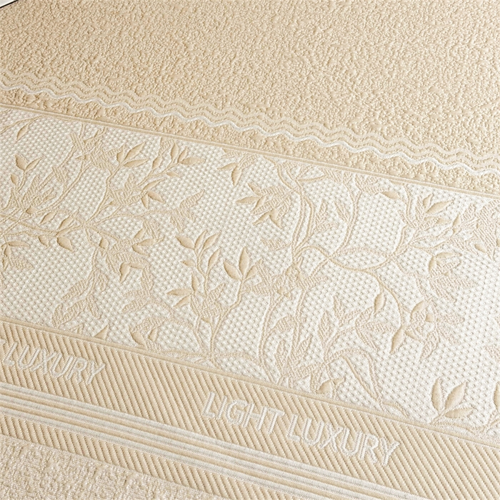 91家纺网 家纺一手货源 找家纺 慕木家纺 2026新款高端复合三明治PE乙纶提花610克冰豆豆凉席欧洛菲系列（提供买家秀） 欧洛菲-卡其床席款