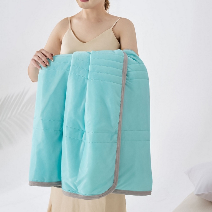 91家纺网 家纺一手货源 找家纺 天之悦家纺 2026跨境外贸可机洗水洗A类夏被冰淇淋凉感丝空调被子被芯夏凉被 湖绿色（条纹款）