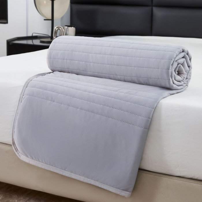 91家纺网 家纺一手货源 找家纺 天之悦家纺 2026跨境外贸可机洗水洗A类夏被冰淇淋凉感丝空调被子被芯夏凉被 浅灰（条纹款）