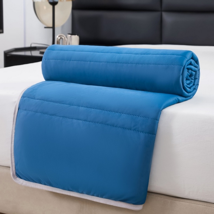 91家纺网 家纺一手货源 找家纺 天之悦家纺 2026跨境外贸可机洗水洗A类夏被冰淇淋凉感丝空调被子被芯夏凉被 深空蓝（条纹款）