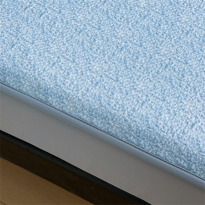 91家纺网 家纺一手货源 找家纺 慕木家纺 2026新款高端复合三明治PE乙纶提花610克冰豆豆凉席欧洛菲系列（提供买家秀） 欧洛菲-蓝床笠款