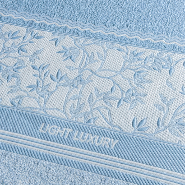 91家纺网 家纺一手货源 找家纺 慕木家纺 2026新款高端复合三明治PE乙纶提花610克冰豆豆凉席欧洛菲系列（提供买家秀） 欧洛菲-蓝床笠款