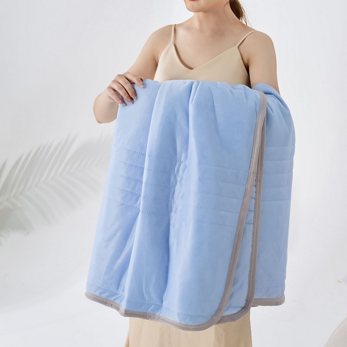 91家纺网 家纺一手货源 找家纺 天之悦家纺 2026跨境外贸可机洗水洗A类夏被冰淇淋凉感丝空调被子被芯夏凉被 云天蓝（条纹款）