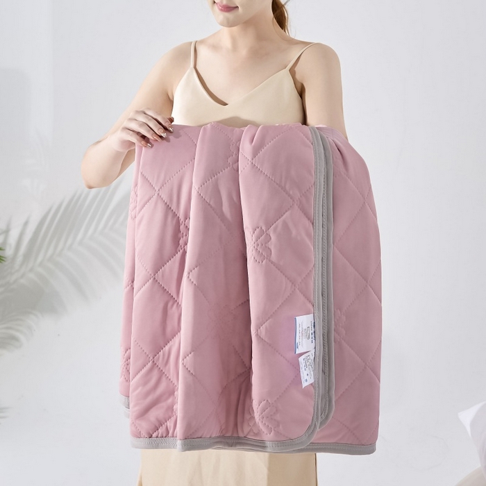 91家纺网 家纺一手货源 找家纺 天之悦家纺 2026跨境外贸可机洗水洗A类夏被冰淇淋凉感丝空调被子被芯夏凉被 豆沙色配灰色（花纹款）