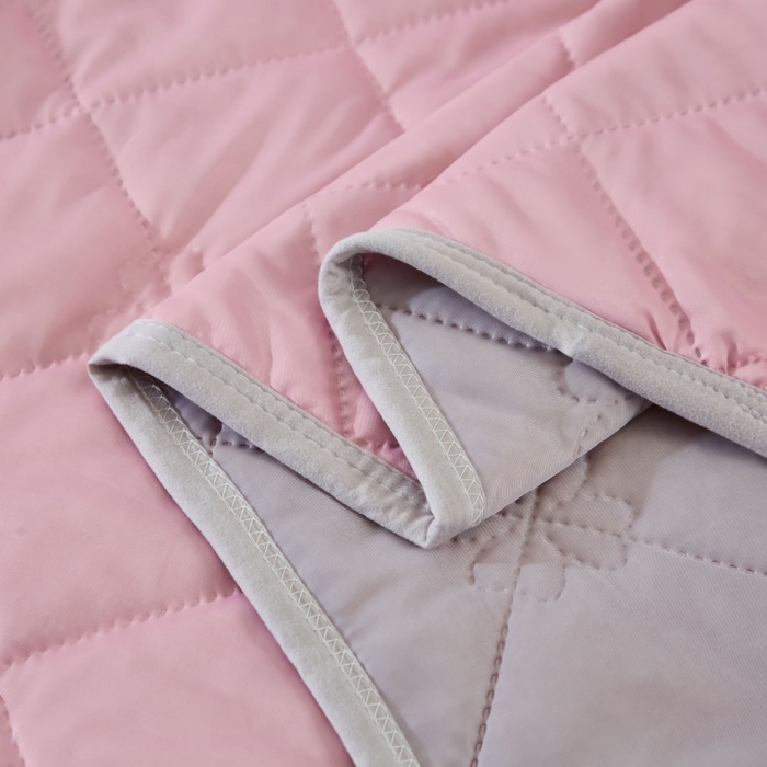 91家纺网 家纺一手货源 找家纺 天之悦家纺 2026跨境外贸可机洗水洗A类夏被冰淇淋凉感丝空调被子被芯夏凉被 豆沙色配灰色（花纹款）