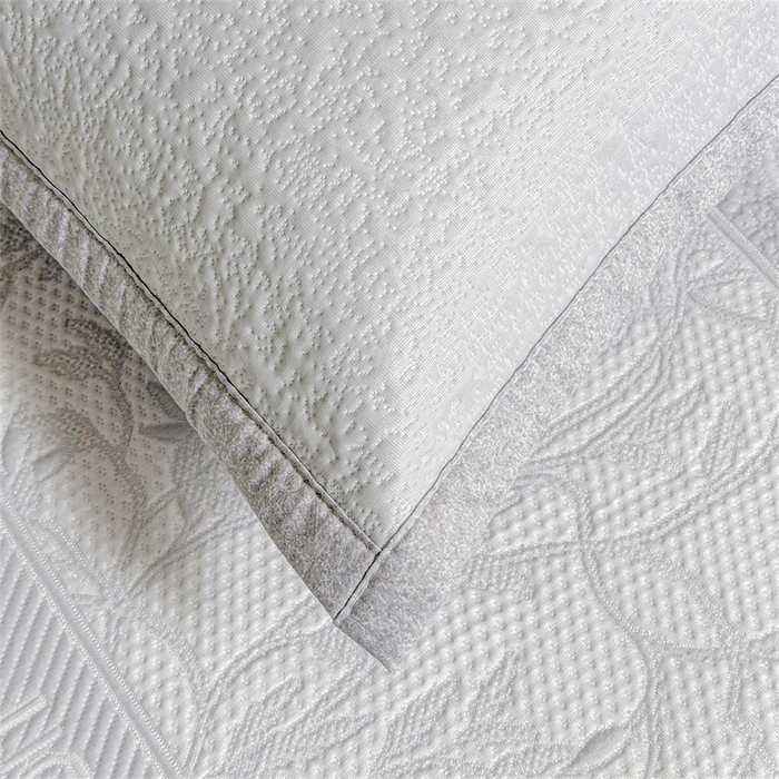 91家纺网 家纺一手货源 找家纺 慕木家纺 2026新款高端复合三明治PE乙纶提花610克冰豆豆凉席欧洛菲系列（提供买家秀） 欧洛菲-灰床笠款