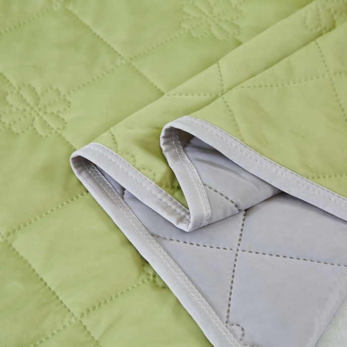 91家纺网 家纺一手货源 找家纺 天之悦家纺 2026跨境外贸可机洗水洗A类夏被冰淇淋凉感丝空调被子被芯夏凉被 果绿色配灰色（花纹款）