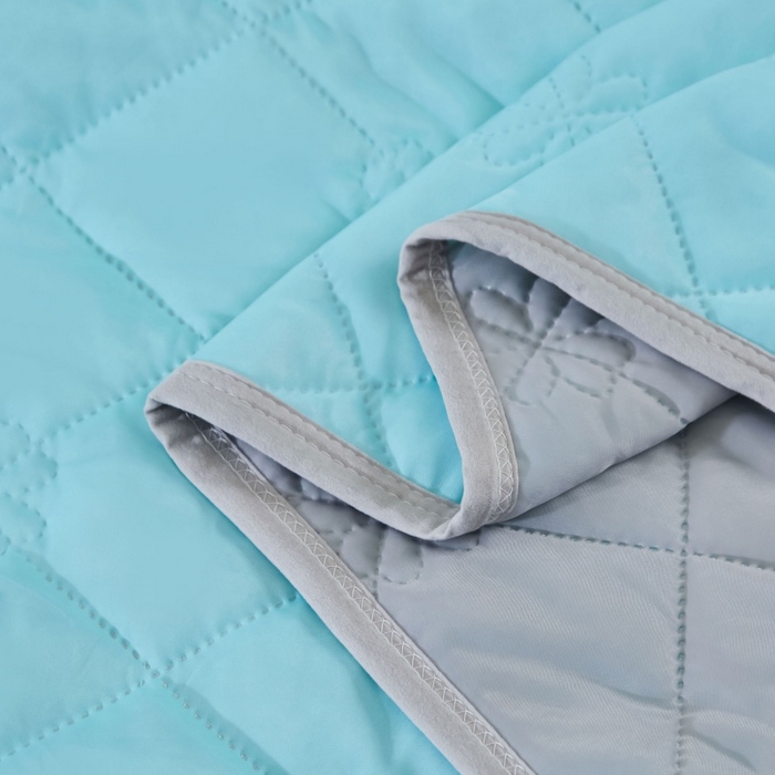 91家纺网 家纺一手货源 找家纺 天之悦家纺 2026跨境外贸可机洗水洗A类夏被冰淇淋凉感丝空调被子被芯夏凉被 湖绿色配灰色（花纹款）