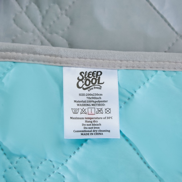 91家纺网 家纺一手货源 找家纺 天之悦家纺 2026跨境外贸可机洗水洗A类夏被冰淇淋凉感丝空调被子被芯夏凉被 湖绿色配灰色（花纹款）